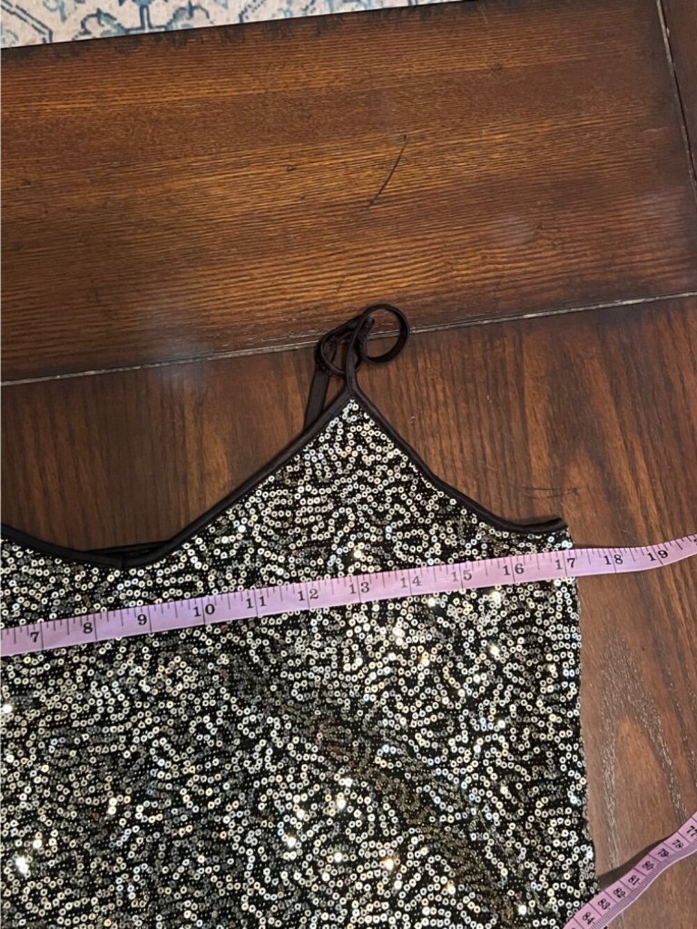 Express Gold Sequin Black Tank Top Bling Cami Sparkle Party K2K Night Out NEW L - Picture 8 of 9